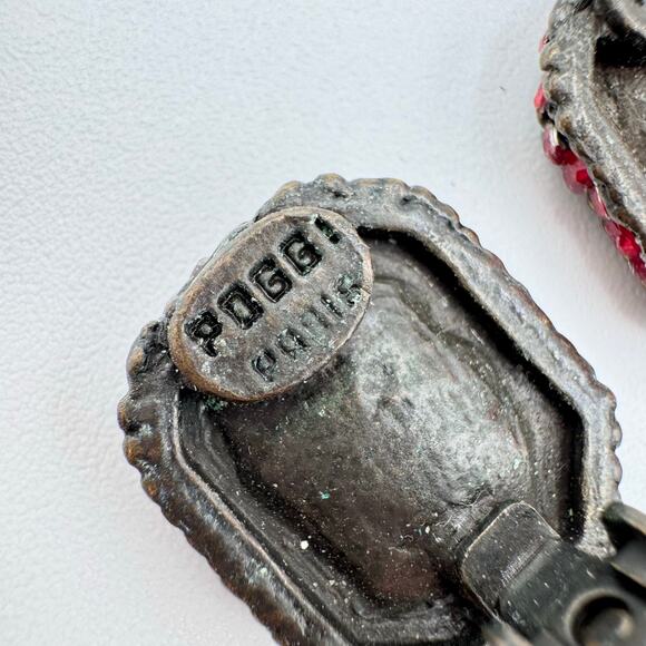 Vintage Poggi Paris Clip On Earrings French Bohemian Designer Eclectic Dramatic - Picture 8 of 13